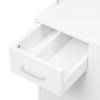 BRICZUNA Professional Manicure Table with Wheels, 3 Storage Drawers & Foldable Desktop - Heavy Duty Nail Salon Desk for Beauty Spa, Mobile Rolling Makeup Station (White) view 4