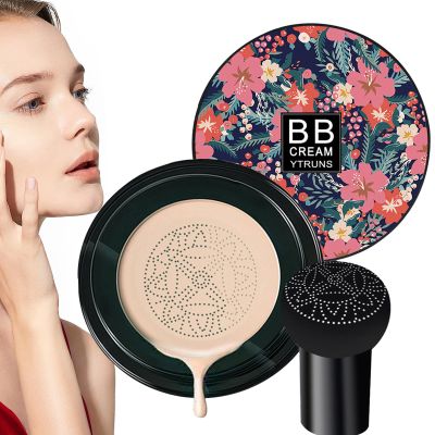 Air Cushion Moisturizing Concealer - Mushroom BB Cream Base, Hydrating Foundation Makeup | Skin Enhancing Cosmetics for Women Friends, Lightweight Coverage with Skincare Benefits