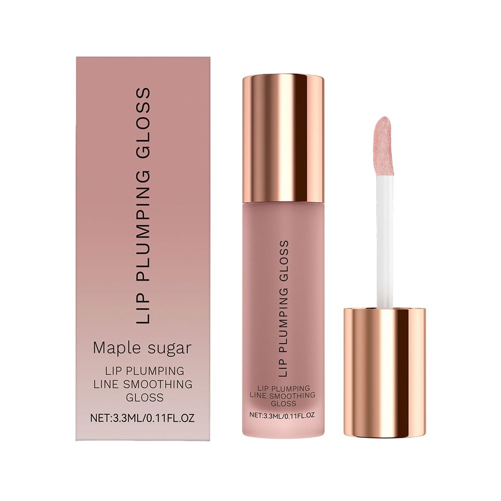 HMDABD Lip Gloss Plumping Moisturizes Softens Smoothing Lipstick Fuller-Looking Lips High Shine (04)