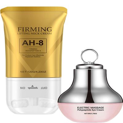 AH-8 Neck and Eye Cream Set with Electric Massage Tightening, Anti-Wrinkle Treatment with Red Light, Deep Moisturizer Bundle Care Gifts for Birthday Christmas for Mom Sister(Neck and Eye Cream)