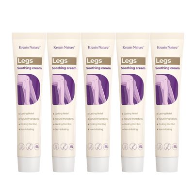 Kreain Nature Soothing Leg Cream Varicose & Spider Veins Relief, Cooling Gel for Leg Pressure & Discomfort, Natural Plant-Based Formula, 1.06 OZ, 5 Pack (5)