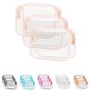 8Pack Clear Toiletry Bag Transparent Cosmetic Bag Waterproof Size Bag, Men's and Women's Applicable, Can Carry Airport Airline Bags(Rose red) view 2