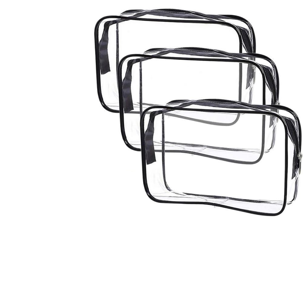 6Pack Clear Toiletry Bag Women Waterproof Zipper Storage Pouch Transparent Cosmetic Bags Toiletry Bag Makeup Case(Small)