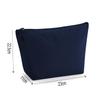 Personalized Name Initials Text Style Cute Ribbon Bow Design Make Up Accessory Bag Cosmetic Case with Texture Print - White Film - L Navy view 2