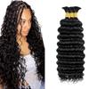 Human Braiding Hair 3 Bundles/Pack 150g 24 24 24 Inch Deep Wave Human Bulk Hair Braiding No Weft Natural Color Deep Curly Boho Hair for Braids view 1