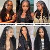 Human Braiding Hair 3 Bundles/Pack 150g 24 24 24 Inch Deep Wave Human Bulk Hair Braiding No Weft Natural Color Deep Curly Boho Hair for Braids view 2