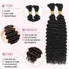 Human Braiding Hair 3 Bundles/Pack 150g 24 24 24 Inch Deep Wave Human Bulk Hair Braiding No Weft Natural Color Deep Curly Boho Hair for Braids view 3
