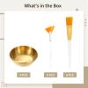 18-Piece Facial Kit, Golden Bowls, Fan & Flat Brushes, Stainless Steel and Plastic, Esthetician Tools for Home Or Salon Use view 3