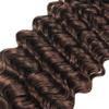 CUEAKOUE Chocolate Brown Human Hair Bundles Deep Wave Bundles Human Hair 18 20 22 Inch 12A Unprocessed Brazilian Virgin Hair 3 Bundles Human Hair Extensions For Black Women #4 Color 150g Total view 4
