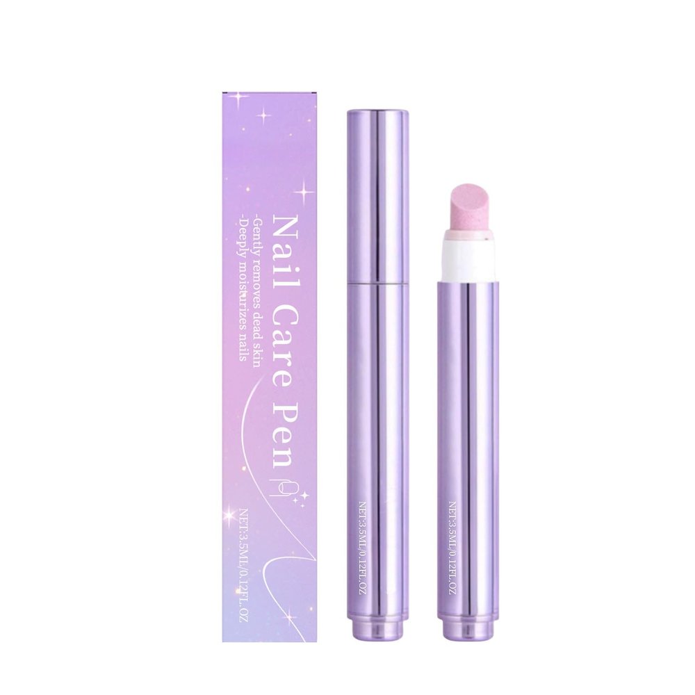 BAYUELSWU Upgrade 3-in-1 Nail Care Pen, Cuticle Pusher Pen with Ceramic Tip for Hangnails, Dry & Damaged Nails, Moisturize Strengthen Brighten Nails Care (1pcs)