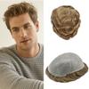 ApexToupees Ultra Thin Skin Mens Hair System Toupee For Men 0.06mm Hair System For Mens Toupee Hairpiece For Men Human Hair 8x10 Inch 90% light density20# LIGHT ASH BLONDE view 1