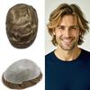 ApexToupees Ultra Thin Skin Mens Hair System Toupee For Men 0.06mm Hair System For Mens Toupee Hairpiece For Men Human Hair 8x10 Inch 120% medium light to medium density#1840 18# MEDIUM BLONDE+40%GREY view 1