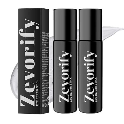 Zevorify Eye Repair stick for Men, Caffeine Under Eye Roller for Eye Bags and Dark Circles, Cooling Stick Hydrates and Depuffing, Under Eye Cream with 360 Roller Massage Ball (2pcs, 0.35 Fl Oz/PC)