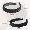 2PC Braided Headband with Tooth  Wide Faux Hair Braid Wig Hairband, Messy Fishbone & Geflochten Haarband Shape  for Women Fashion Accessories for Oktoberfest, Wedding, Parties, Comb Fit(Black) view 2