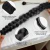 2PC Braided Headband with Tooth  Wide Faux Hair Braid Wig Hairband, Messy Fishbone & Geflochten Haarband Shape  for Women Fashion Accessories for Oktoberfest, Wedding, Parties, Comb Fit(Black) view 4