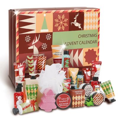 Body & Earth 24 Days Christmas Advent Calendar 2025, Bath Sets Gift Idea for Women Xmas