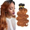 Cklikeb Human Hair Bundles T1B/30# Color Body Wave Bundles Human Hair Unprocessed Brazilian Virgin 20 22 24 Inch 3 Bundles Quick Weave Human Hair Extensions (T1B/30 Body Wave, 20 22 24) view 1