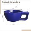 yeeplant Ceramic Shaving Bowl With Interior, Blue, Comfortable Design For Smooth Foam Creation view 3