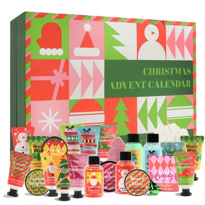 Advent Calendar with 24pcs Countdown to Christmas Gift Sets for Women, Xmas Bath & Body Spa Gift Baskets for Her