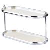 2-Tier Acrylic Tray Perfume Organizer with Stainless Steel Frame, Makeup Storage Rack for Vanity Countertop, 12.6 X 5.3 X 6.7 in, Perfect for Bath Dressers view 1
