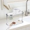 2-Tier Acrylic Tray Perfume Organizer with Stainless Steel Frame, Makeup Storage Rack for Vanity Countertop, 12.6 X 5.3 X 6.7 in, Perfect for Bath Dressers view 4