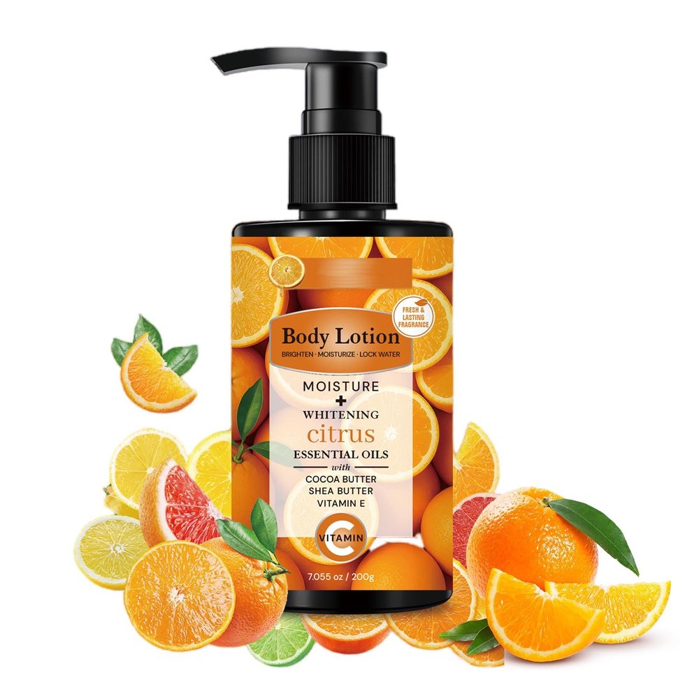 Citrus Body Butter, Moisture Body Lotion for Women,Lotion with Essential Vitamin C Oil, Deeply Moisturizes Skin, Refreshing and Non-Greasy, Keep Soft Smooth Suitable For All Skin Types(200G)