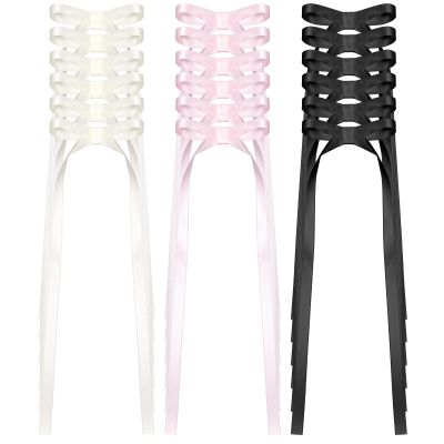 18Pcs Hair Bows with Tassel, 3.74Inch Bow Hair Clips Silky Satin Bowknot Clips with Long Tail for Women Halloween Rave Christmas Wedding Prom Accessories (Beige, Black, Pink)