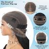 Olymei Micro Million Twisted Braided Wigs for Women Full Lace Micro Knotless Braided Wigs with Baby Hair Synthetic Lace Front Micro Needle Senegalese Twist Braided Wig, 30 inches Black Color view 4