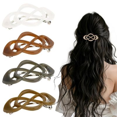 Vintage French Barrette Hair Clips, Hair Barrettes Hair Accessories for Women Girls, Elegant Retro Non Slip Clip with Classic Design Thick to Thin, Stylish Accessories Hair (Color Mixing B, 4PCS)