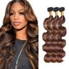22 24 26 inch Dark Brown Bundles Ombre Body Wave Bundles P430 Human Hair Bundle 3 Tone 1BP430 Color view 1