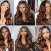 22 24 26 inch Dark Brown Bundles Ombre Body Wave Bundles P430 Human Hair Bundle 3 Tone 1BP430 Color view 2
