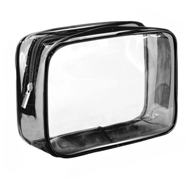 8Pcs Clear Cosmetic Bag Small Large Transparent Waterproof Makeup Bag Portable Travel Toiletry Wash Organizer Case Storage Pouch Gift(Black-L)