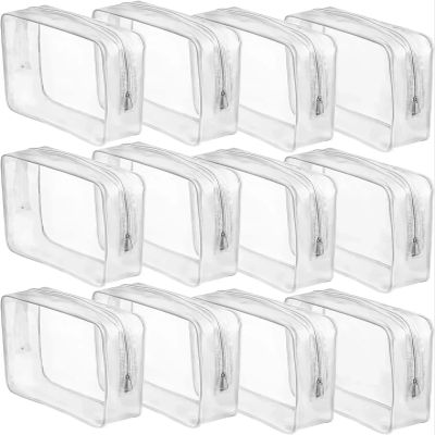 10pcs Clear Toiletry Bag Transparent PVC Storage Travel Organizer Clear Makeup Bag Beautician Cosmetic Bag Beauty Case Toiletry Bag Wash Bags(Clear L)