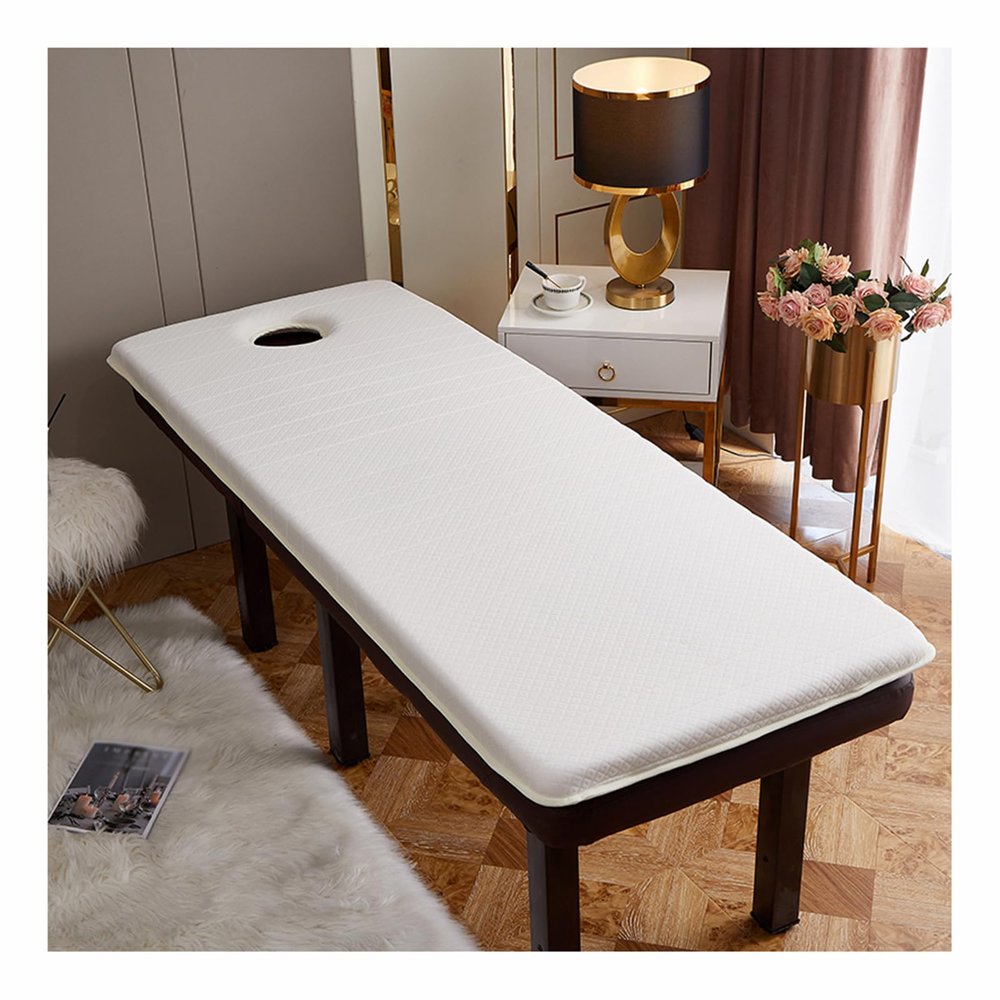 Mswborml Memory Foam Facial Bed Mattress with Holes, Comfortable Lash Bed Foam Pad, Thickened Spa Massage Table Pad, 4cm Salon Bed Mattress Topper Spa Massage Table Mat,A,S70x190cm/27x75in