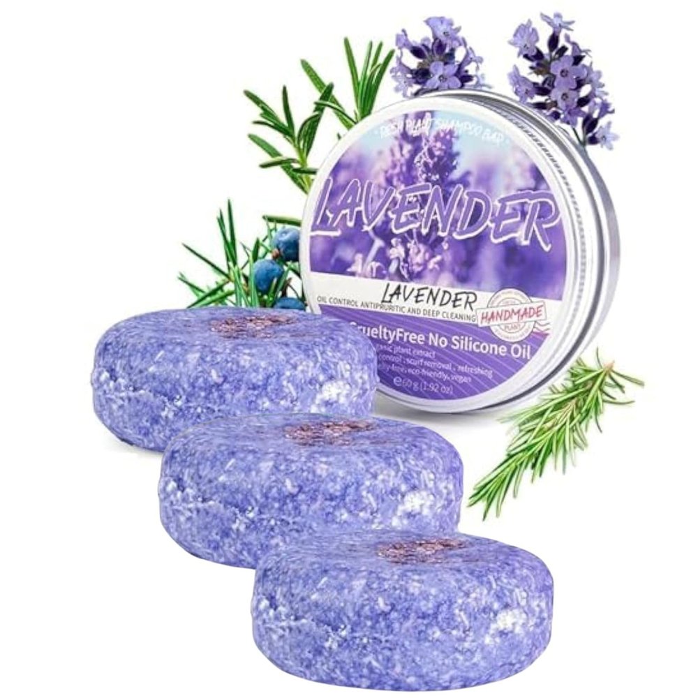 3PCS Shampoo Bar for Gray Hair,Purple Rain Shampoo Bar for Grey Hair, Deeply Nourish Hair And Scalp,Sha-mpoo Bars For Thinning hair For Men & Women