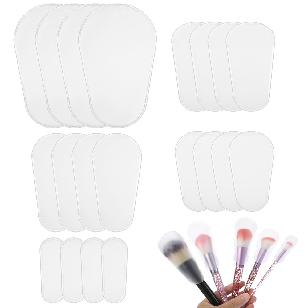 20pcs Makeup Brush Covers for Travel,Transparent Makeup Brush Protector