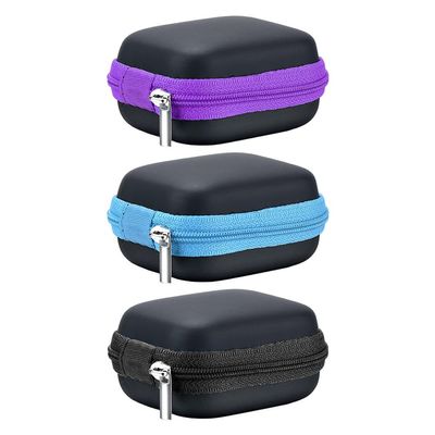 Healeved 3pcs EVA Hard Shell Essential Oil Carrying Case Small Portable Perfume Bottle Organizer Essential Oil Travel Bag for 5ml Roller Bottles and Glass Vials