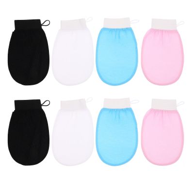DECHOUS 8pcs Korean Exfoliating Mitt: Exfoliating Body Scrubber Gloves - Soft Viscose Fiber Wash Mitts For Shower - Bath Gloves For Women Dead Skin Removal Tool