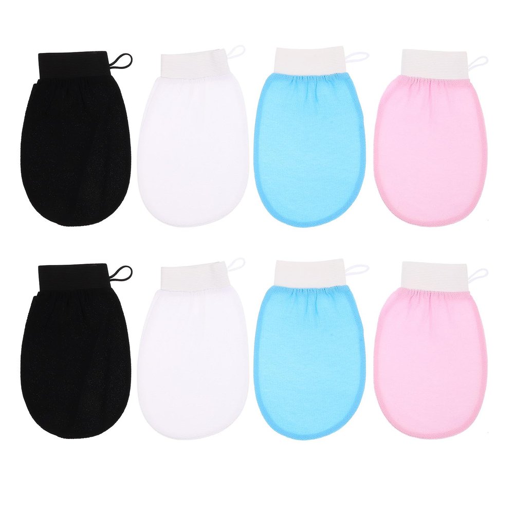 DECHOUS 8pcs Korean Exfoliating Mitt: Exfoliating Body Scrubber Gloves - Soft Viscose Fiber Wash Mitts For Shower - Bath Gloves For Women Dead Skin Removal Tool