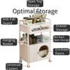 GZYWZXL Salon Station Rolling Cart with Drawers, Movable Hair Salon Station, Utility Esthetician Cart for Beauty Salon, Home Storage Cart with Doors, 3 Tier Nail Cart(White) view 3