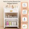 GZYWZXL Salon Station Rolling Cart with Drawers, Movable Hair Salon Station, Utility Esthetician Cart for Beauty Salon, Home Storage Cart with Doors, 3 Tier Nail Cart(White) view 4