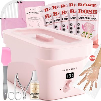 GIRLEARLE 7000ml Paraffin Wax Machine for Hands and Feet, Hand Wax Paraffin Machine Bath with 4.4 lbs Paraffin Wax Refills for Hands, Feet, Elbows & Body to Relieve Stiff Muscles & Joints