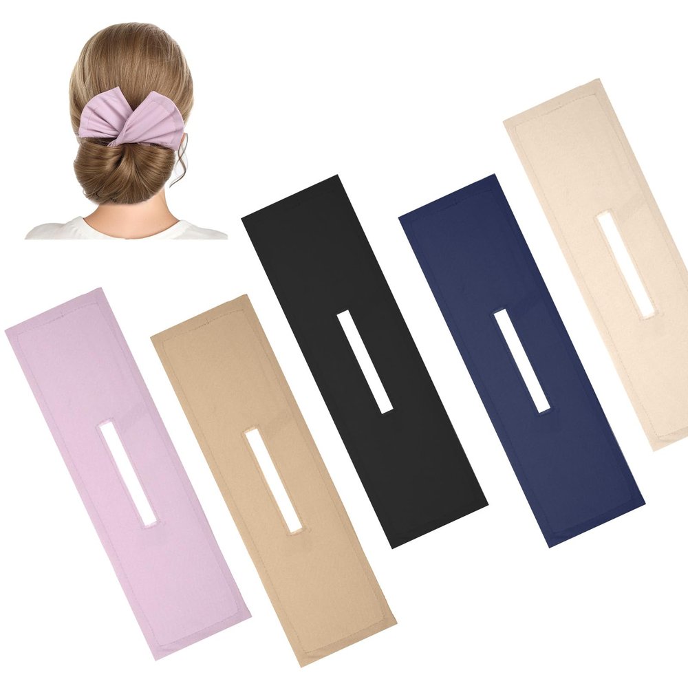 5 PCS Hair Bun Maker, Bun Makers for Women's Hair, Twist Hairs Clips, Hairs Buns Accessories for Women Long, Thick or Thin (Black+beige+khaki+pink+navy Blue)