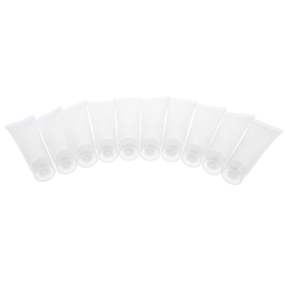 HKAUERB 10pcs Travel Empty Clear Tubes Cosmetic Cream Lotion Containers 30ml