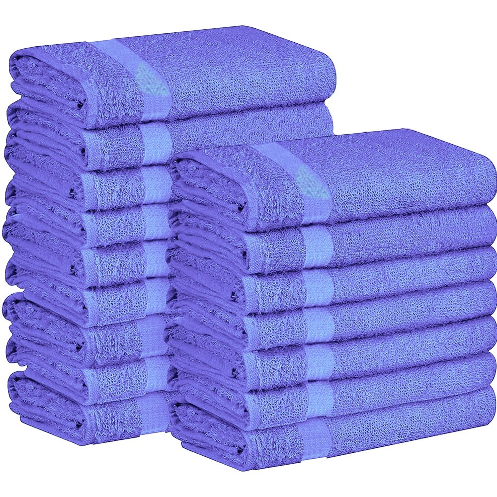 AMERICLASSIC Salon Towel  Pack of 12 16 x 27 Inches Soft 100% Cotton Hand Towels for Gym, Spa, and Workout  Multipurpose Face, Hair Drying, and Wrap Towel for Home (36, MID Blue)