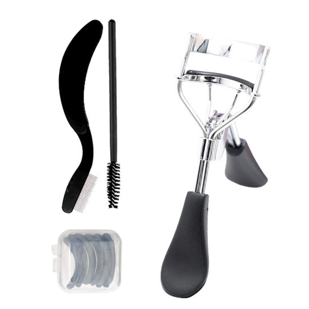 4Pcs Eyelash Curlers Kits Eyelash Comb Lash Separator Tool Brow Brush Lash Spoolie Silicone Refill Pads Eye Makeup Tools Eyebrow Brush