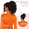 12 Inch Ponytail Extension - Soft Curly Pony Tails Hair Extensions, Claw Clip Ponytail Extension, Synthetic Clip in Ponytail Hair Extensions (Color: Ash Brown with Beige Blonde Highlights) view 3
