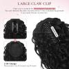 12 Inch Ponytail Extension - Soft Curly Pony Tails Hair Extensions, Claw Clip Ponytail Extension, Synthetic Clip in Ponytail Hair Extensions (Color: Ash Brown with Beige Blonde Highlights) view 4