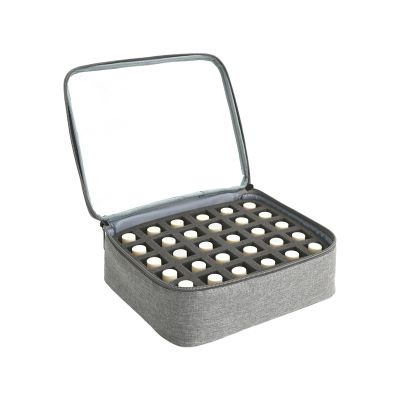Vdaxvme Essential Oil And Nails Polished Storage Box 30 Holes With Double Zippered For Secure Storage Travel Carrying Case Compact Travel Case