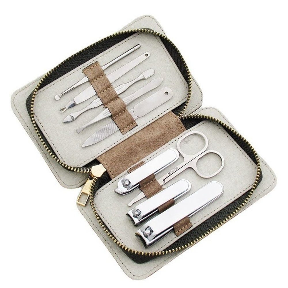 SIDUFHAOPKLL Stainless Steel Zipper Nail Clipper Set Decoration Manicure Tools